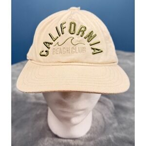 California Beach Club Hat Adjustable Tan Wave Embroidered Dad Cap